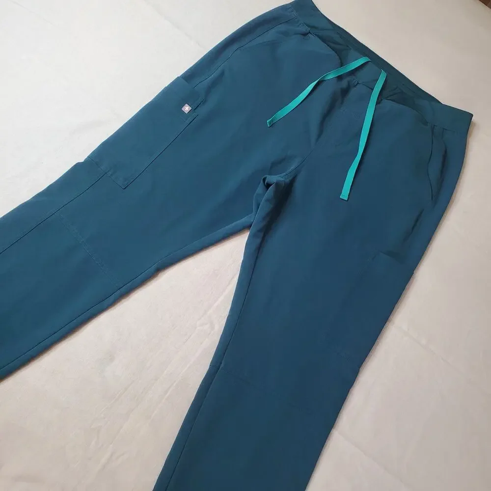 Figs Men's Size L Axim Cargo Scrub Straight Leg Pants Teal M22SW2010